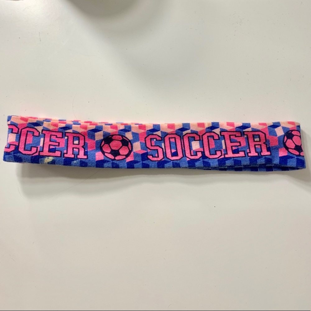 “Soccer” Pink & Blue headband